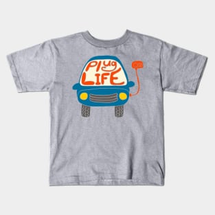 Plug Life Colorful Electric Car Graphic Kids T-Shirt